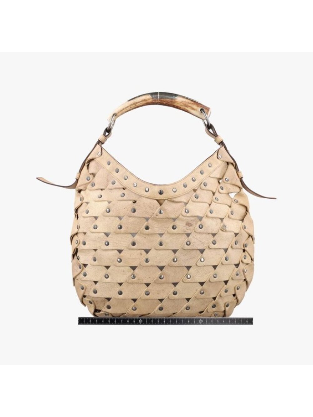 Saint Laurent Yves Mombasa Beige Leather Handbag - Picture 2 of 16